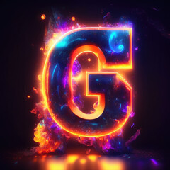 glowing neon sign on black, G letter wallpaper, glowing g letter images, glowing g letters background,