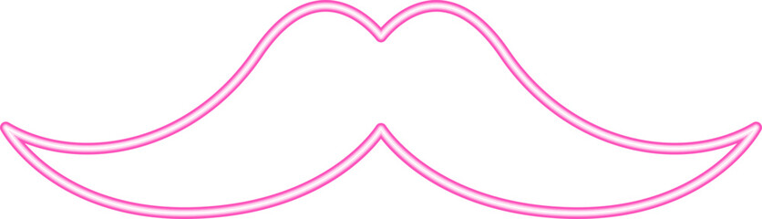 Moustache Neon. Moustache Icon Line Neon. Moustache Neon Signboard Icon. Moustache Neon Icon. Neon Moustache Outline Icon. Vector illustration. Elements for design. Flat design.