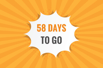 58 days to go countdown template. 58 day Countdown left days banner design