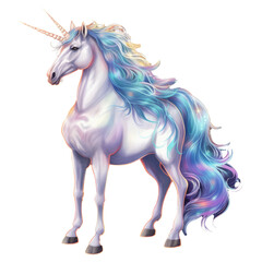 Obraz na płótnie Canvas unicorn looking isolated on white