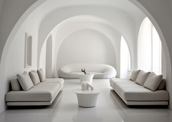  blank wall white  interior mockup living room with sofa and details 
