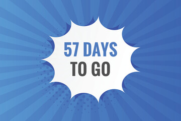 57 days to go countdown template. 57 day Countdown left days banner design