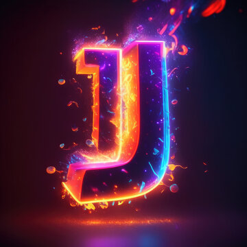 Glowing neon sign on black, j letters wallpaper, glowing j letters wallpaper, j letters alphabets, 