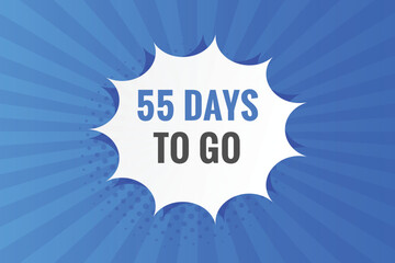 55 days to go countdown template. 55 day Countdown left days banner design
