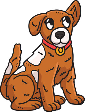 Dog Animal Cartoon Colored Clipart Illustration