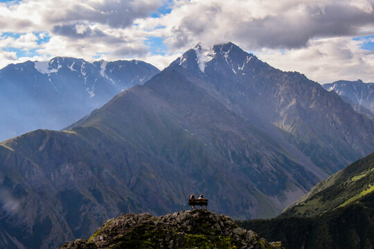 person on the top of mountain