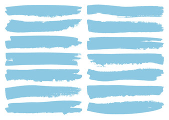 Vierzehn Blaue Pinselstriche Streifen Kratzer Set - 619781682