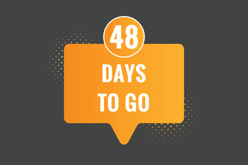 48 days to go countdown template. 48 day Countdown left days banner design