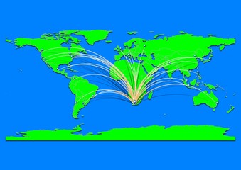 Naklejka premium Vibrant George, South Africa map - Export concept map for George, South Africa on World map. Suitable for export concepts. File is suitable for digital editing and prints of all sizes.