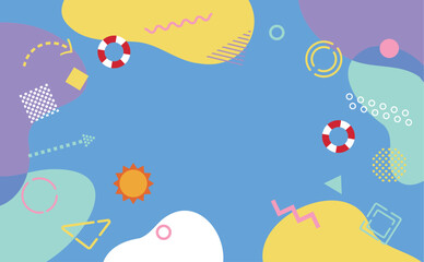 ビジネス　夏のポップな幾何学模様の背景イラスト
