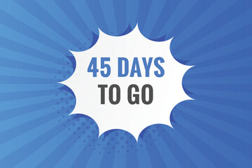 45 days to go countdown template. 45 day Countdown left days banner design
