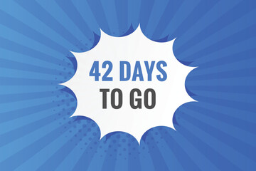 42 days to go countdown template. 42 day Countdown left days banner design