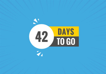 42 days to go countdown template. 42 day Countdown left days banner design