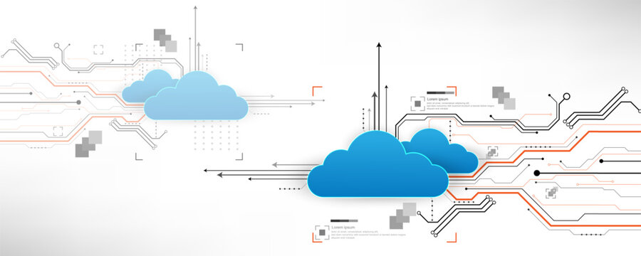 cloud storage communication network technology concept background image