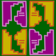 Fototapeta premium The pattern is seamless, primitive in African style.