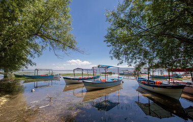 Obraz premium Civril - Denizli - Turkey, June 15, 2023, Civril Isikli Lake in Denizli.