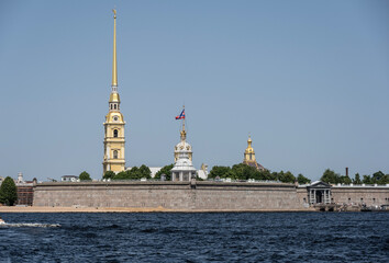 fragments of a journey through the canals of St. Petersburg on a sunny summer day