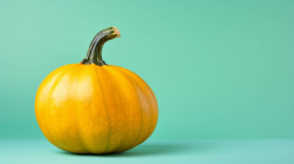 Squash vegetable on colorful background. empty copy space on the side for text. Bright Vibrant colors. Generative AI.
