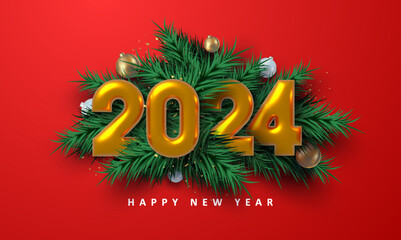 happy new year 2024 background illustration