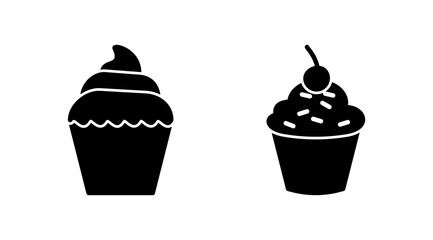 Cup cake icon vector. cake icon. bakery. muffin