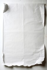 Old crumpled empty paper on white background Generative AI 