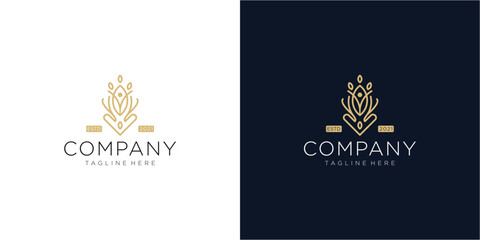 Feminine outline logo design, can be used for cosmetic, beauty salon, spa, yoga and skin care.