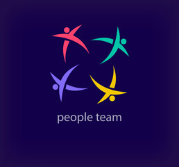 Unique people team logo. Modern design color. Creative team and unity logo concept logo template. vector.