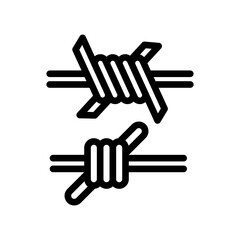 barbed wire line icon illustration vector graphic. Simple element illustration vector graphic, suitable for app, websites, and presentations isolated on white background