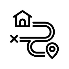 route line icon illustration vector graphic. Simple element illustration vector graphic, suitable for app, websites, and presentations isolated on white background