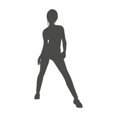 Standing woman. Sport girl illustration. Young woman silhouette.