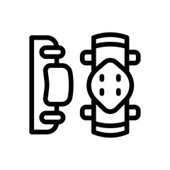 elbow pads line icon illustration vector graphic. Simple element illustration vector graphic, suitable for app, websites, and presentations isolated on white background