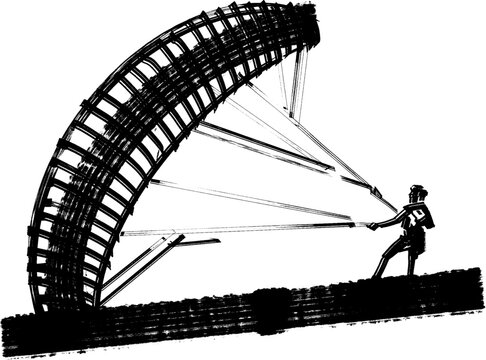 paraglider silhouette on a sky
