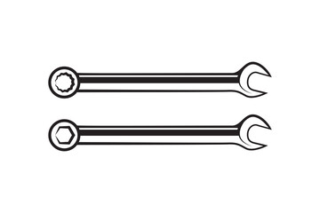 12 point and 6 point wrench icon design vector template