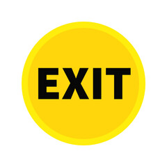 Exit Button In Yellow Color Circle Shape
