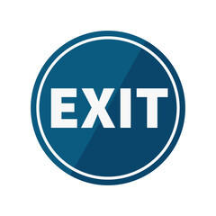 Exit Button In Blue Color Circle Shape
