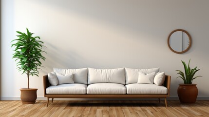 modern living room with sofa, ai generative