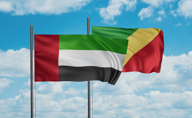 Congo and  United Arab Emirates, UAE flag