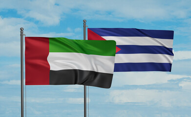 Cuba and  United Arab Emirates, UAE flag