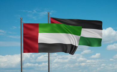 Jordan and  United Arab Emirates, UAE flag