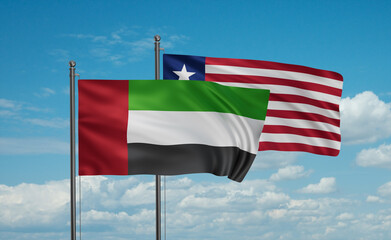 Liberia and  United Arab Emirates, UAE flag
