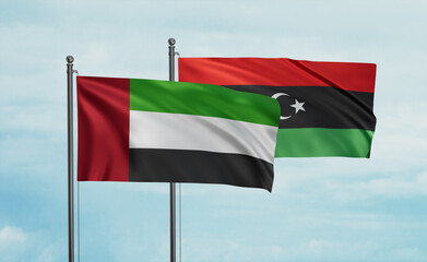 Libya and  United Arab Emirates, UAE flag