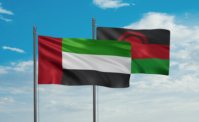 Malawi and  United Arab Emirates, UAE flag