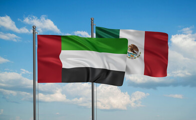 Mexico and  United Arab Emirates, UAE flag