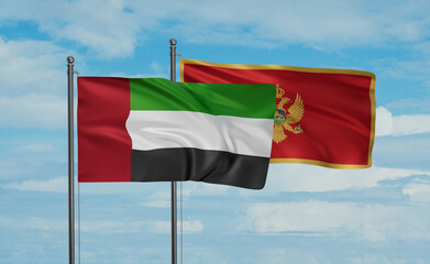 Montenegro and  United Arab Emirates, UAE flag