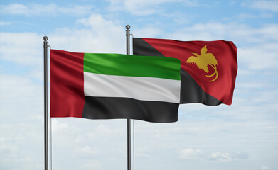Papua New Guinea and  United Arab Emirates, UAE flag