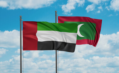Maldives and  United Arab Emirates, UAE flag