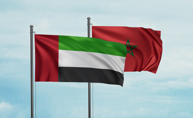 Morocco and  United Arab Emirates, UAE flag