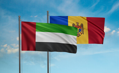 Moldova and  United Arab Emirates, UAE flag