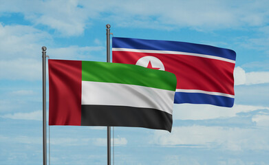 North Korea and  United Arab Emirates, UAE flag
