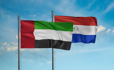 Paraguay and  United Arab Emirates, UAE flag